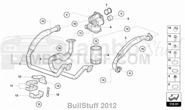 2016 Lamborghini AVENTADOR SV LP750-4 ROADSTER EUROPE OIL FILTER (115.01.00)